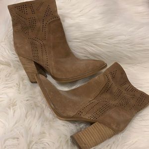 Vince Camuto Taupe Suede Booties